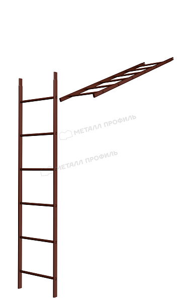 Лестница кровельная стеновая дл. 1860 мм без кронштейнов (8017) ― приобрести в Туле по умеренным ценам.